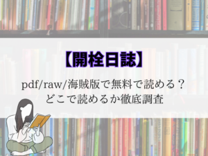 【開栓日誌】pdf/raw/海賊版で無料で読める？どこで読めるか徹底調査